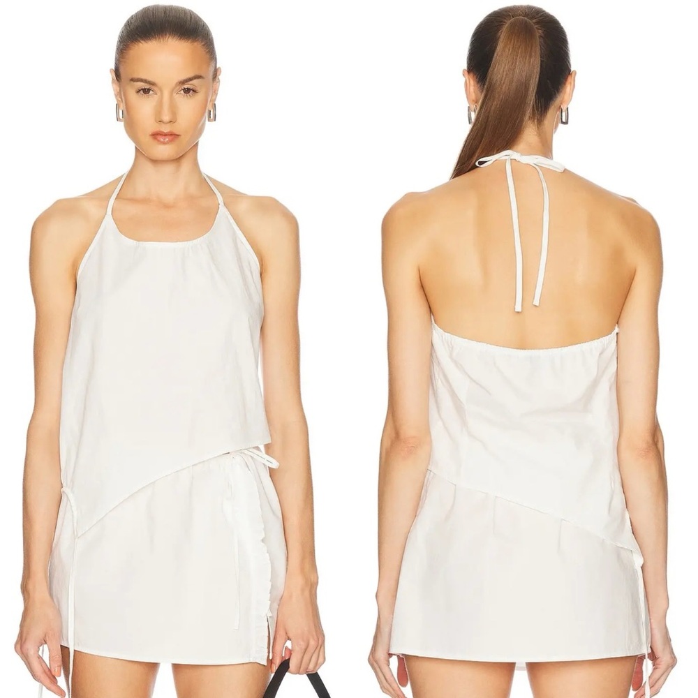 NWT Deiji Studios Size Large - Arch Halter Top - White
